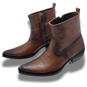 Resim bayscarpa man Hakiki Deri Western Bot Taba Armalı Fermuarlı 