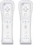 Resim Wii Controller 2'li Paket, Silikon Kılıf ve Bilek Kayışı ile Wii Uzaktan Kumanda, Wii Uzaktan Kumandaları Nintendo Wii ile Uyumlu - Beyaz 