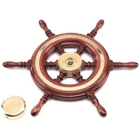 Resim Ahşap Dümen Simidi. Tekne Dümeni. Yerli Üretim 40 CM 