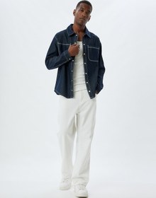 Resim Koton Kot Gömlek Ceket Oversize Cep Detaylı Pamuklu Koyu İndigo 5wam50011ıd İndigo Indıgo 