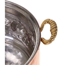 Resim Parlak Bakır Güveç Tencere 20CM, Dayanıklı ve Şık Tasarım 