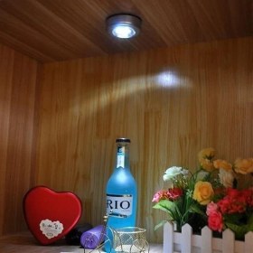Resim Elaletionline Kablosuz Spot Pilli Dokunmatik LED Lamba 3 Ledli Dolap Lambası 
