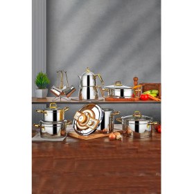 Resim Polochef Ambiance 18 Parça Çeyiz Seti 18/10 Paslanmaz Çelik Gold 