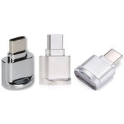 Resim Pazly Türkçe: Type C Tf Kart Okuyucu - Hafif Alüminyum Taşınabilir Otg Adaptör, Altın/gümüş/ayna Renk, 3x2x1 Cm Boyut 