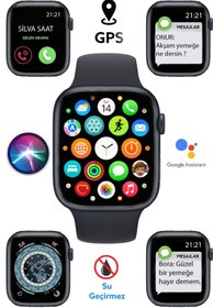 Resim TECHNOMEN Watch 7 Plus Series Akıllı Saat Wireless Şarj 2 Tuş Aktif Android Ios Uyumlu Arama Mesaj Bildirim 