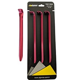 Resim Alpinist Alüminyum 6061 Çadır Kazığı 16 cm Kırmızı 4'lü 