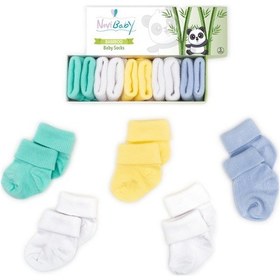 Resim Novibaby 5'li Bambu Yenidoğan Bebek Çorabı I Summer Boy I 0-6 ay Çok Renkli 