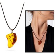 Resim Multicolor Doğal Damla Kehribar Taşlı Kolye (406701886) 
