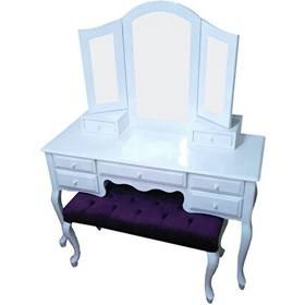 Resim Bengi Ticaret Makyaj Masa 13727 Dresuar Takım 7Çekm Kayın Aslan Ayak Parlak Beyaz Kanat Ayna 