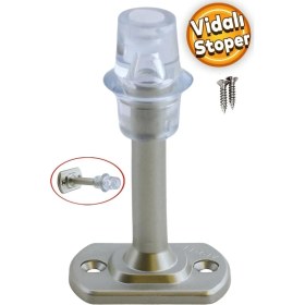 Resim Sözer Orman Kapı Kolu Stoperi Tamponu Durdurucu Tutucu Tutacağı Plastik Saten 8 cm Kapı Stopu Silikonlu 