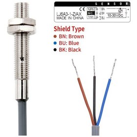 Resim LJ6A3-1-Z/AX 6-36V 1mm NPN NC Endüktif Mesafe Sensörü 