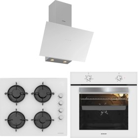 Resim Silverline BO65E1W01-CS5349W01-3481 Flam BeyazCam Ankastre Set 