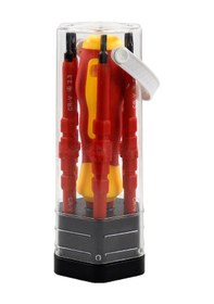 Resim Yaozixa 7 Parça Elektrik İçin Yalıtkan Tornavida Seti - 500v Yüksek Gerilim, Çeşitli Uçlar, Taşınabilir Çanta, Elektrikçi Araçları 