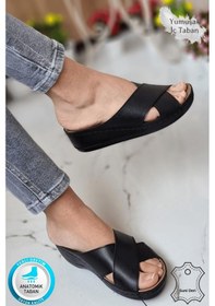 Resim Desy Kadın Ortopedik Taban Şık Konfor Modeli Günlük Terlik Genç Anne Ev Dışarı Terliği Siyah 