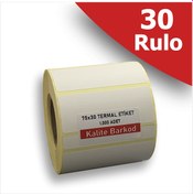 Resim 75x35 Termal Etiket | 30 Rulo Barkod Etiketi 