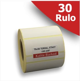 Resim 75x35 Termal Etiket | 30 Rulo Barkod Etiketi 