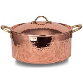 Resim Turna Bakır İtalyan Tencere 4 No 24 CM El Dövme Kırmızı Turna815 