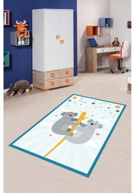 Resim Dijital Baskılı Sevimli Koala Anne Ve Bebek Dekoratif Yıkanabilir Kaymaz Taban Çocuk Halısı Çok Renkli 