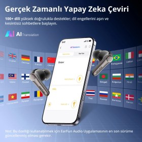 Resim Earfun Air Pro 4+ Bluetooth Kulakiçi Kulaklık - Bluetooth 6.0 - 54 Saat Çalma Süresi - Çoklu Cihaz Bağlantısı - IP55 - Siyah (Earfun Türkiye Garantili) 