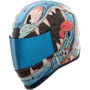 Resim Icon Airform 9 Lives Mıps Kapalı Motosiklet Kaskı Siyah Mavi Pembe 