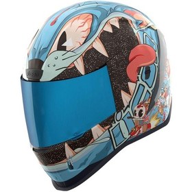 Resim Icon Airform 9 Lives Mıps Kapalı Motosiklet Kaskı Siyah Mavi Pembe 