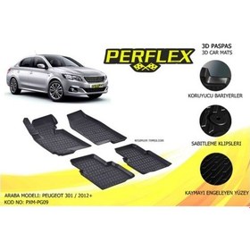 Resim Paspas 3D Havuzlu Peugeot 301 2012- (Siyah) 504643185 