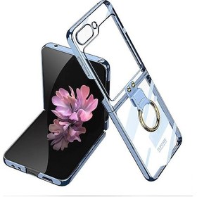 Resim Galaxy Uyumlu Z Flip 6 Kılıf Zore Yüzüklü Kıpta Kapak-mavi Mavi 