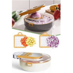 Resim Rende Seti Vegetable Cutter Pro Rende Sebze Doğrayıcı Dilimleyici Hazneli Soğan Küp Kesici Dicer Çok Renkli 