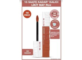 Resim Maybelline New York Likit Mat Ruj Insider 500 Super Stay Matte Bitiş ile Uzun Süre Kalıcı 