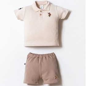 Resim U.s. Polo Assn. Erkek Bebek Kahverengi Şort Takım Kahverengi 