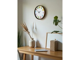 Resim Akıllı Durak 36 cm Kahverengi Çocuk Odası Duvar Saati 