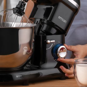 Resim Emsan Bella Gusto Comfort Stand Mikser Siyah 1300W 5.5L Paslanmaz Çelik Hazne ile Güçlü Performans 