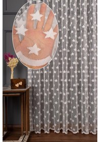 Resim Yıldız Desen Örme Tül Perde 