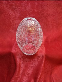 Resim KUĞULU Tekli Avize Camı.küçük..şeffaf Çatlatılmış. H...20.00 Cm. E.27 