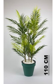Resim BİÇİÇEK Yapay Areka Ağacı Palmiye Ağacı 33 Yapraklı Bambu Gövdeli Yeşil Yalı Saksıda Salon Çiçeği 110cm 