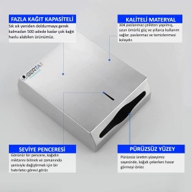 Resim Berta Paslanmaz 400'lü Z-Katlama Kağıt Havlu Dispenseri 