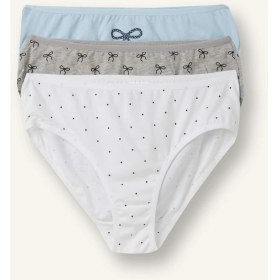 Resim DeFacto Desenli Penye Kumaş 3'lü Slip Külot Seti Kız Çocuk H6350A826SM 