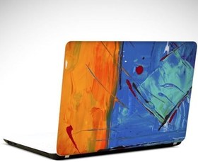 Resim Soyu Mavi ve Turuncu Laptop Sticker 15.6 inch (38X27CM) 