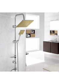 Resim Vilas Laura Gold Robot Yağmurlama Tepe Duş Seti Krom 