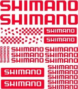 Resim Kırmızı-35 X 30,7 Cm-yaratıcılık 22 Adet Kiti Shimano Bisiklet Çıkartmaları İçin Uyumlu Güneş Koruyucu Su Geçirmez Pvc 
