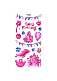 Resim Sticker Kabartmalı Stiker Defter Planlayıcı Etiket Lrk001 -17x9 Cm- Doğum Günü Şato 