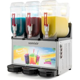 Resim Samixir SLUSH36 Allure Triple Ice Slush Granita Milkshake ve Soğuk Meyve Suyu Dispenseri, 12+12+12 L, Inox 