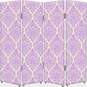 Resim DEKOBUL Motif Desenli 4 Kanat Tekerlekli Kanvas Paravan 