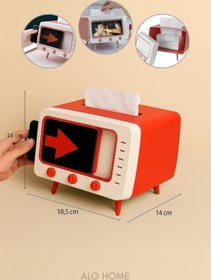 Resim Alg Home Retro Tv Görünümlü Peçete Kutusu,telefon Tutucu 