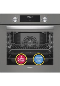 Resim Simfer 9 Fonksiyon QS Gri Dijital Power Turbo Elektrikli 3'lü Ankastre Set (Fırın + Elektirikli Ocak + Davlumbaz) 