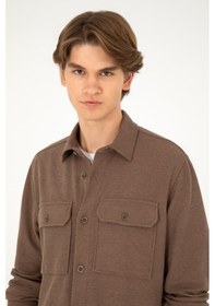 Resim U.S. Polo Assn. Erkek Kahverengi Uzun Kol Comfort Örme Gömlek 50299662-VR011 