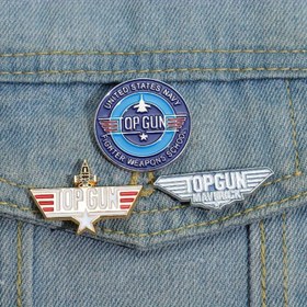 Resim Chic Metal Pilot Badge Pin - Top Gun Tasarımı Yıldız ve Bayraklarla, Dayanıklı Demir Yapı | Çantalar, Giysiler ve Şapkalar için Mükemmel | İdeal Uçuş Sevgilisi Hediyesi, Askeri Tutkun | Trendy Badge | Dayanıklı Metal Pin, Askeri Hediyeler 