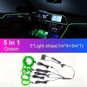 Resim Trendooze Turcoshop11 5'li Araç İçi Mor Led Şerit Lamba, Orta Aydınlatma 