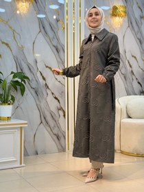 Resim LARCH SİMLİ PARAŞÜT KUŞAKLI GÜL DETAYLI KAP (GİY ÇIK) 1097 - Vizon / 2- (42-44) 
