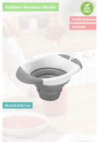 Resim Kavanoz Hunisi Katlanır Domates Hunisi Silikon Huni Bpa Free Beyaz Gri 